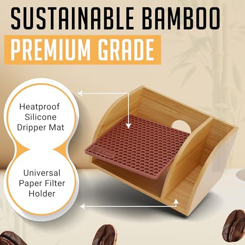 Pour Over Caddy for Chemex Bodum Cosori Coffee Makers Brown