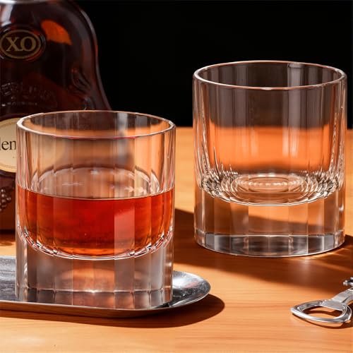 Crystal Whiskey Glasses Set of 2 Hand Blown Old Fashioned Glasses (2 Count)