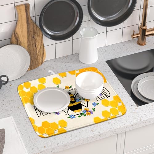 Bee Kind Dish Drying Mat
