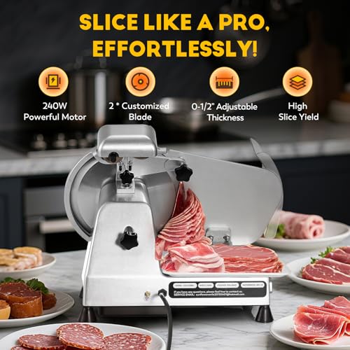 Meat Slicer Machine with Teflon Non