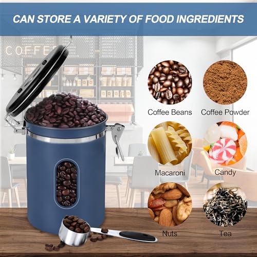 1800ML Airtight Coffee Canister with Date Tracker&Transparent Window