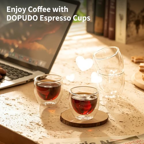 10oz Double Wall Espresso Cups Set of 4 (4 Count)