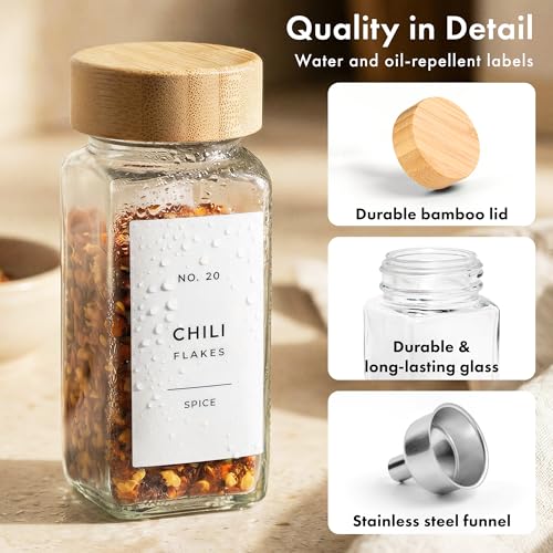 Glass Spice Jars with Label (36 Count)