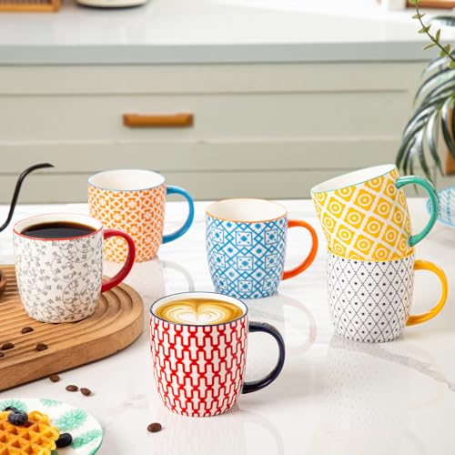 10 Oz Ceramic Coffee Mugs Set of 6 (6 Count)