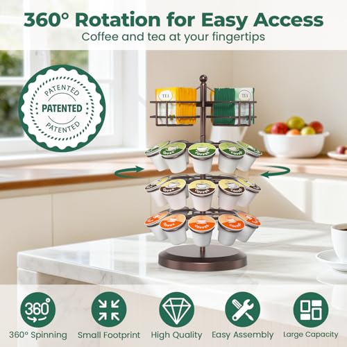 K Cup Holder Coffee Pod Organizer Carousel for Countertop