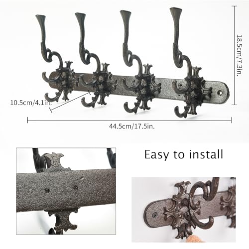 Vintage Cast Iron Wall Hook Rack