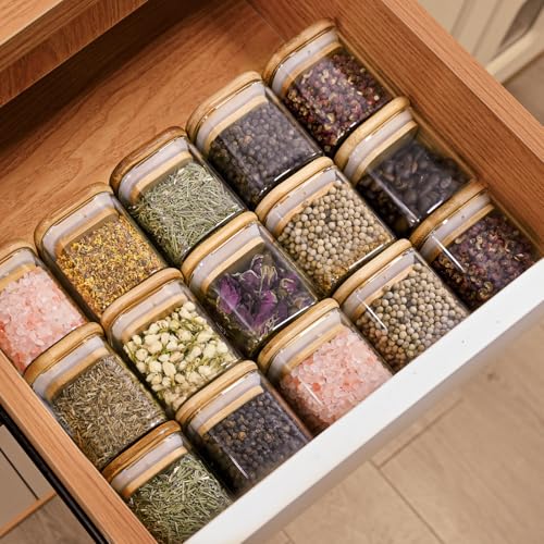 Glass Food Storage Jars Square 4oz (12 Count)