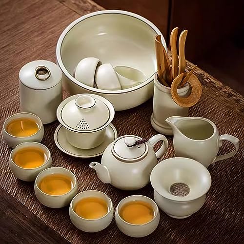 Tea Set Tea Set Tea Cup setLight Luxury Ru Kiln Kung Fu Tea Set