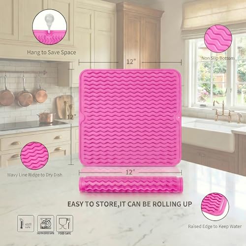 Silicone Dish Drying Mat for Multiple Usage