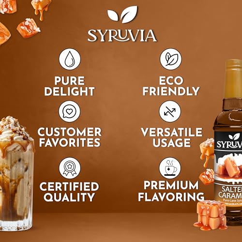 Coffee Syrup Salted Caramel Flavored Syrup for Drinks (25.4 Fl Oz)