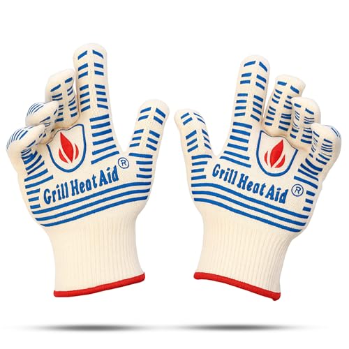 Grill Gloves Heat Proof for Men Grilling BBQ Heat Resistant Gloves (2 Count)