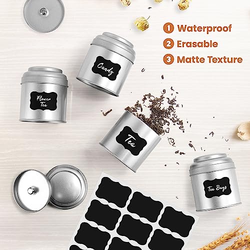Tea Tin with Airtight Double Lids for Loose Leaf Tea Storage (12 Count)