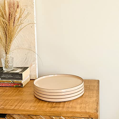 Ceramic Flat Dinner Plates Set of 6 (6 Count)