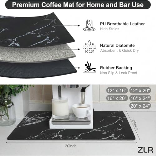 Coffee Bar Mat for Espresso Machine