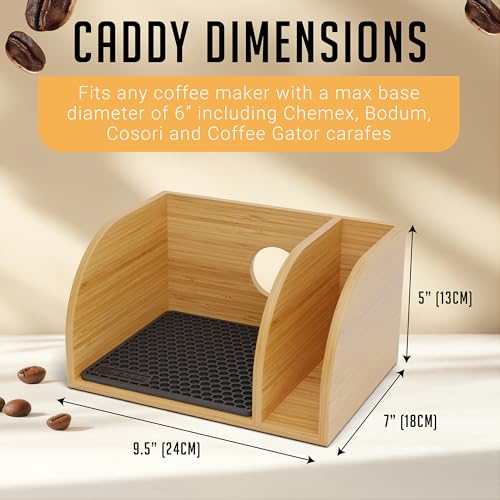 Pour Over Caddy with Lid for Chemex Bodum Cosori Coffee Makers Black