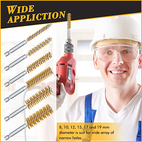 12 Pieces Bore Brush for Drill Wire Bore Brush Set Wire Cleaning Set Stainless Steel Cleaning for Power Drill Impact Driver