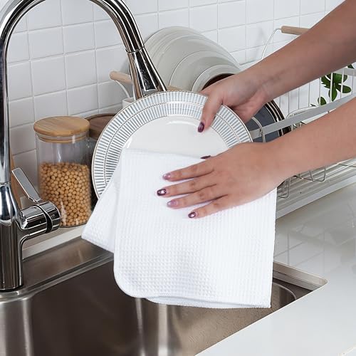 340 GSM Microfiber Waffle Kitchen Dish Tea Towel (12 Count)