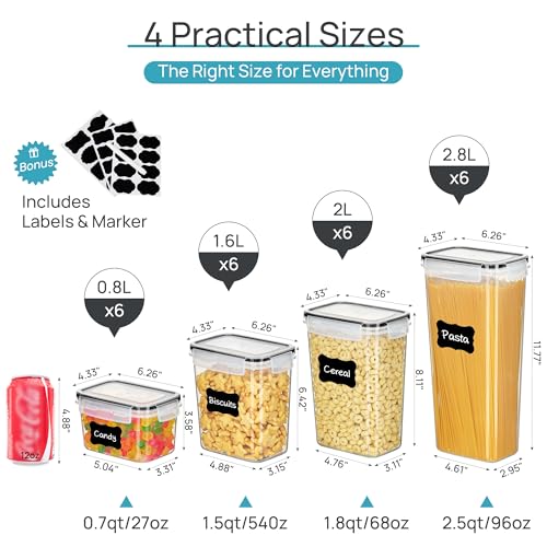 Airtight Food Storage Containers with Lids (24 Count)