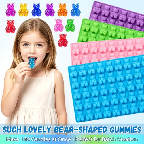 4 Pack Large Gummy Bear Molds Candy Molds
