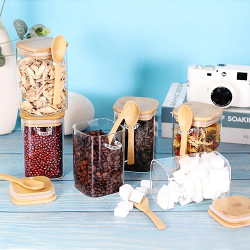 Glass Jar with Bamboo Lid and Spoon (3 Count)