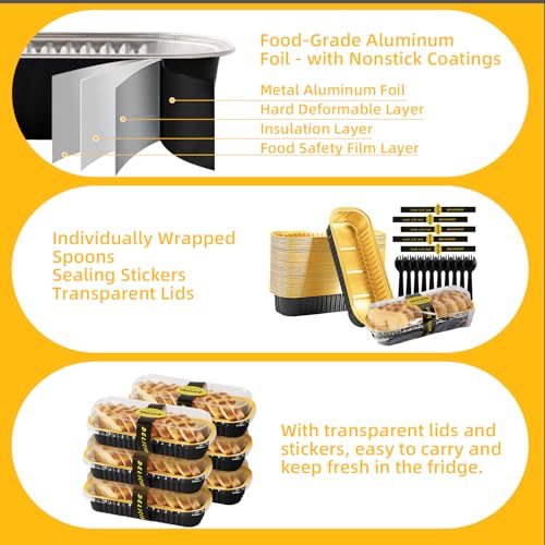Mini Loaf Pans with Lids and Spoons Sealing Sticker (30 Count)