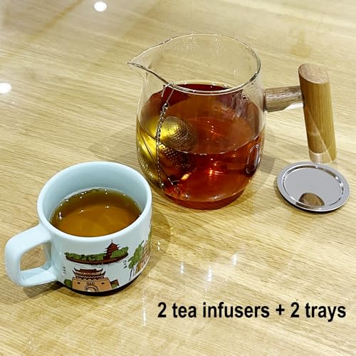 2 Pack Food Grade 304 Stainless Steel Mesh Tea Ball 2.1 Inch Tea Infuser Strainer Filter Diffuser for Loose Tea (2 Count)