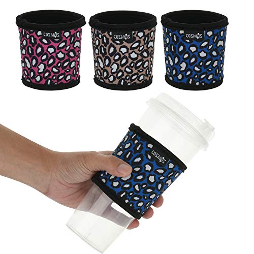 Reusable Coffee Mug Sleeve Cover Heat Resistant Neoprene Insulator Sleeve for Coffee Tea Hot Cold Beverage (3 Count)