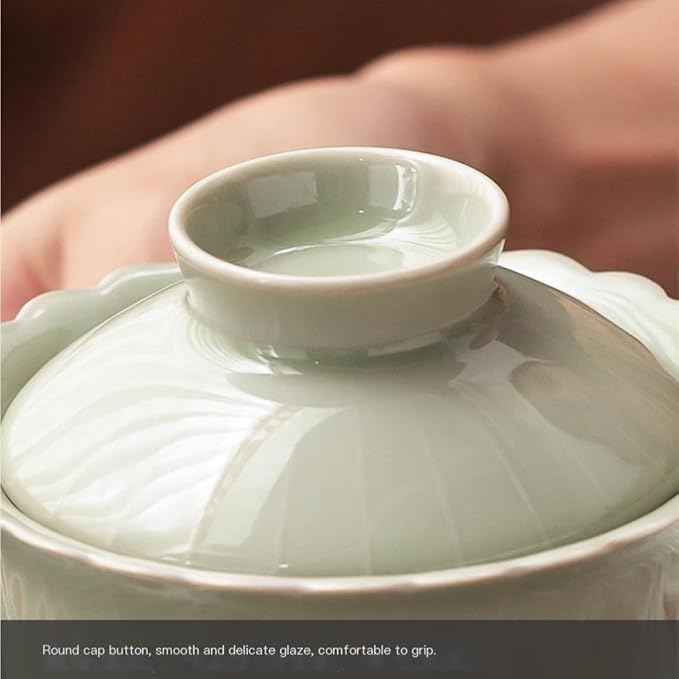 Gift Kung Fu Tea Set Household Cover Bowl Ceramic Pot Teapot Tea Cup Light Luxury Convenient Gift Box Set For tea(B)
