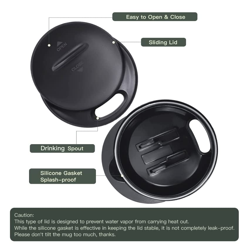 16 oz Insulated Coffee Mug with Handle and Lid