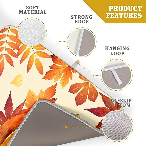 Autumn Pumpkin Maple Leaf Dish Drying Mat for Kitchen Counter