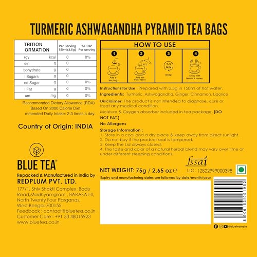 Turmeric Tea Ashwagandha (30 Count)