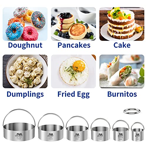 Biscuit Cutter Set for baking 2inch 2.5inch 3inch 3.5inch 4inch 5inch large size Round Metal Baking Rings with handle for Pastry