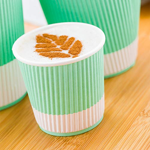 Ripple Wall Coffee Cups 25 Count 4 Ounce Insulated Light Green Paper Cups