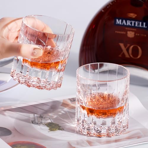 Crystal Whiskey Glasses Set of 2 Hand Blown Old Fashioned Glasses (2 Count)