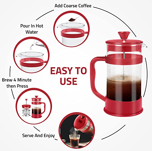 Borosilicate Glass French Press Coffee Maker 34 Oz