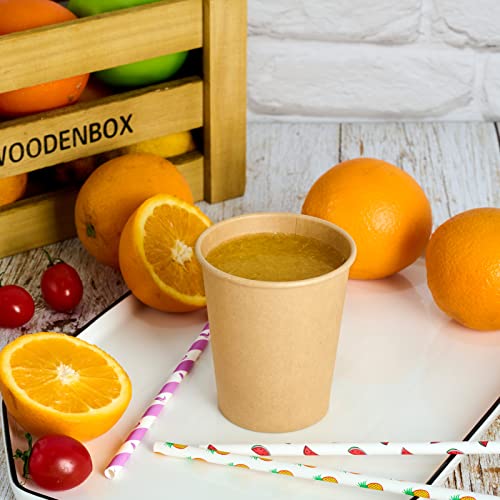 100 Pack 8 oz Kraft Paper Coffee Cups (100 Count)