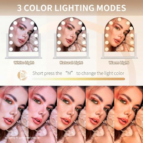 Arched Makeup Vanity Mirror with Lights (9 Count)