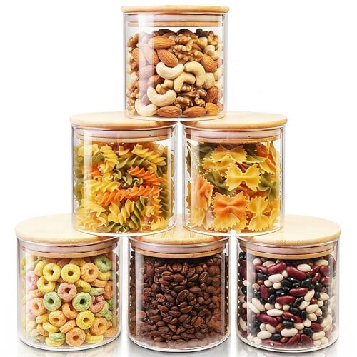 27 oz Glass Jars with Bamboo Lids (6 Count)
