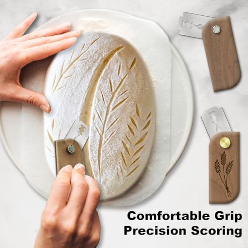 Magnetic Bread Lame Sourdough Scoring Tool Easy Scoring Knife for Bread Baking Scorer Cutter for Homemade Slashing with 10 Razor Blades