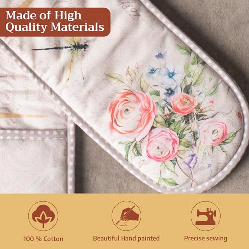 Double Oven Mitts 100% Cotton Double Oven Glove
