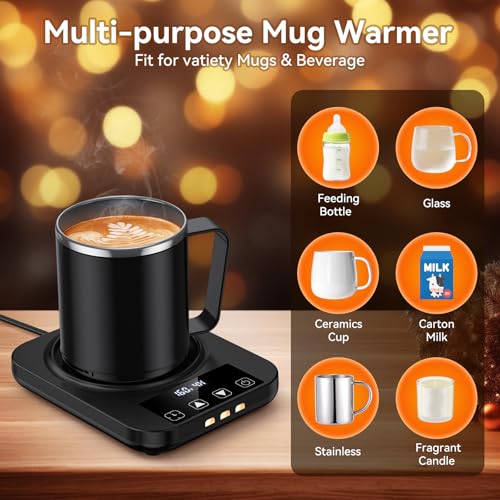 Coffee Mug Warmer & Mug Set for Desk