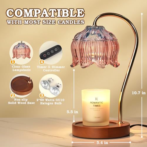 Flower Candle Warmer Lamp with Timer