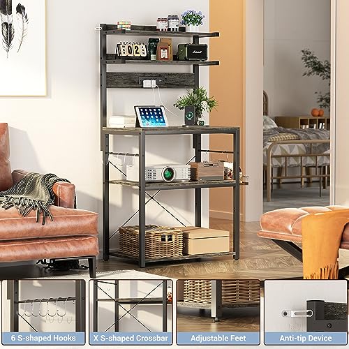 Bakers Rack with Power Outlet & RGB LED