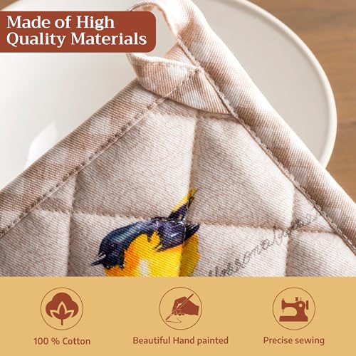 100% Cotton Oven Mitt & Pot Holder Set
