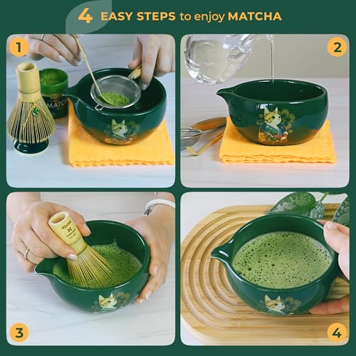 Cat Matcha Set Green