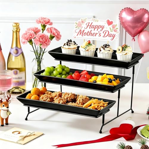 3 Tier Serving Trays for Party (4 Count)