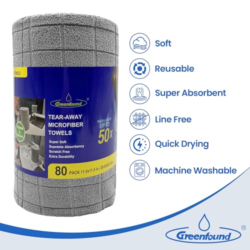 Microfiber Cleaning Cloth Roll (80 Count)