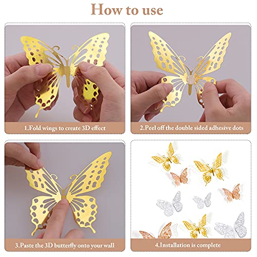 3D Butterfly Wall Decor (72 Count)