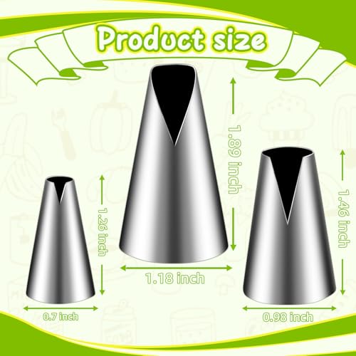 3 Pieces V Shaped Piping Tips Set