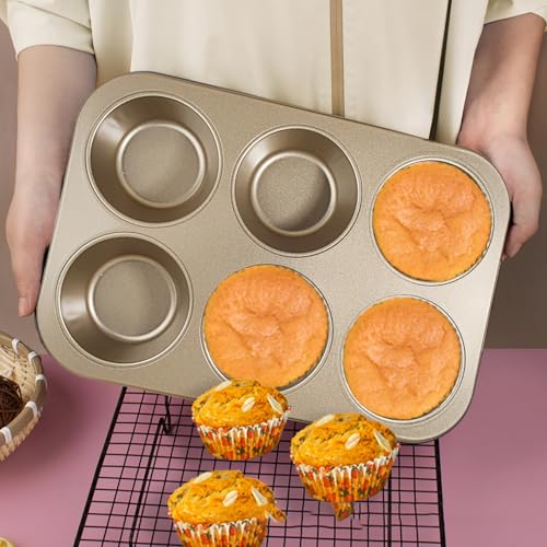 2 Packs Nonstick Round Muffin Baking Pan Tin